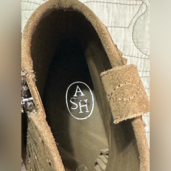 NEW Ash Leather Paquito Sandals Sz EU 38 US 8 ANTILOPE/SKIN Western Fringe - Picture 7 of 13